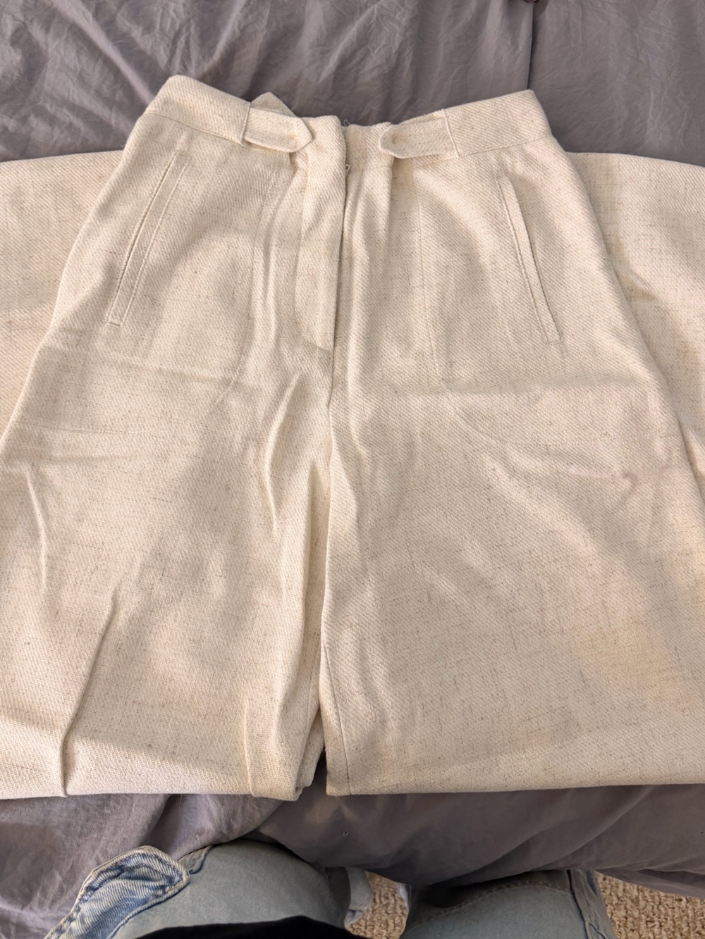 Women’s Cream Casual Knit Pants